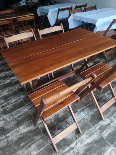 6 jogos de mesa e cadeira dobravel