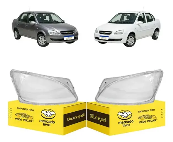 Lente Farol Chevrolet Classic 2011 2012 2013 A 2016 Nova Par