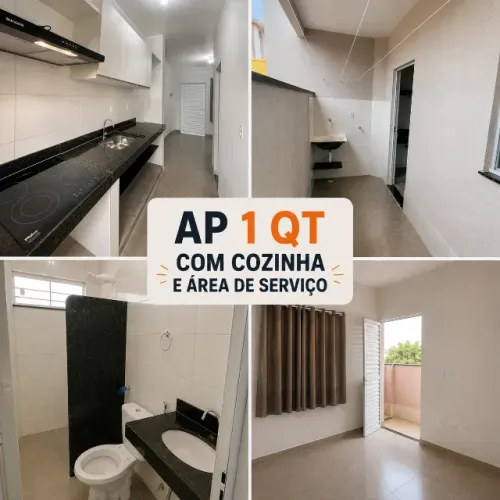 Lindo Ap 1 Quarto Com Cozinha e Area de Serviços para alugar 4 ambientes.