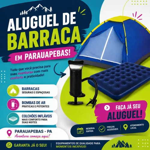 ALUGUE SUA BARRACA DE CAMPING?