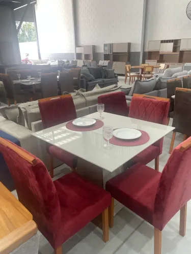 Conjunto de Jantar Mesa Quadrada 90x90 4 Lugares TAMANHO COMPACTO !!