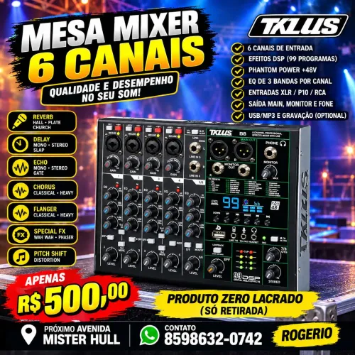 MESA MIXER 6 CANAIS