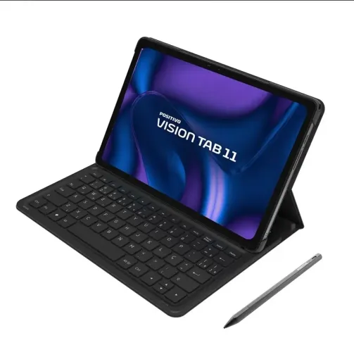 Tablet Positivo Vision TAB 11 de 128GB e 4RAM Com capa, teclado e caneta Android 16