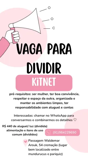 Kitnet para compartilhar