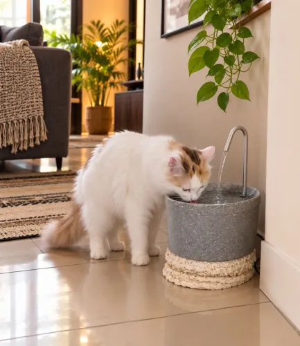 Bebedouro para Gatos de cerâmica elétrico 220v