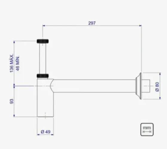 Sifão Metal Para Cozinha E Tanque Deca 1 1/4'' Cor Prateado