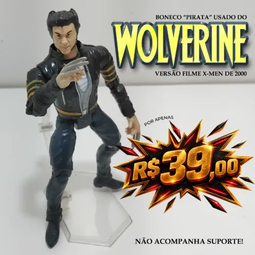 WOLVERINE BONECO DO FILME X-MEN 2000 - USADO "PIRATINHA" 14,5CM