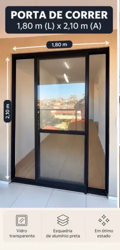 Porta de correr de alumínio