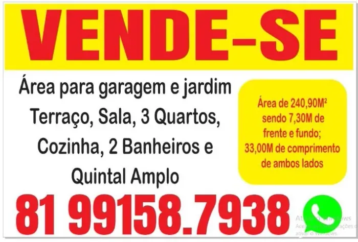 Terreno amplo c/casa em ponto de construção - área 240,90m2