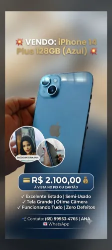  OPORTUNIDADE: iPhone 14 Plus 128GB Azul ?