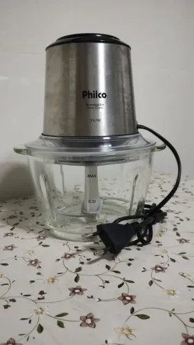 Processador Philco Inox Glass 350W, usado, em ótimo estado