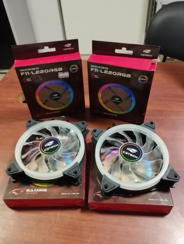 Kit 4 Fans Cooler Argb 6 Pinos Single Ring 120mm Ventoinha 12cm Controlavel F11-L220RGB C3