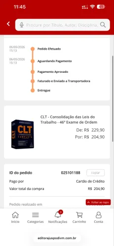 CLT 2026 c/marca fácil e remissões permitidas p/2ªfase OAB