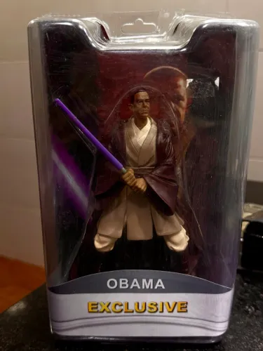 Boneco Barack Obama Jedi Exclusive - Raro Star Wars Paródia