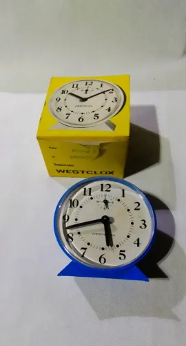 Relógio Despertador Antigo WESTCLOX - À Corda - Funcionando C/ Caixa Original