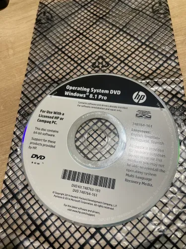 DVD Original Windows 8.1 Pro 64-bits HP / Compaq - Mídia de Recuperação