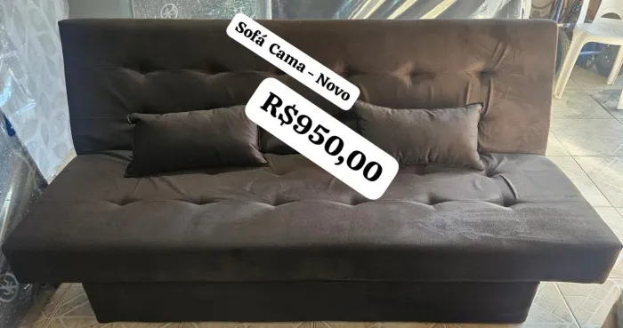 Sofá Cama 3 lugares  - Novo - Entrego