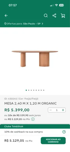 Mesa Organic Tok&Stok 2,4