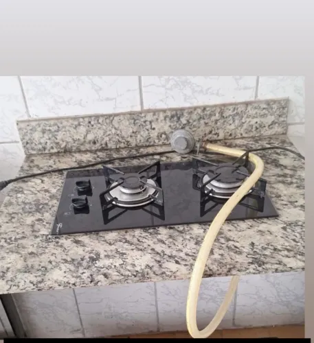 Cooktop 2 bocas com pedra e registro