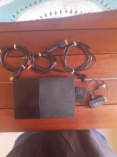 Lote PS2 Slim SCPH-90006 + 4 Controles Originais (Com Defeito / Sucata)