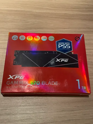 SSD ADATA XPG 1TB, S70 Blade, PCle Gen4x4, M.2 2280;Leitura:7400MB/s Gravação:5500MB/s
