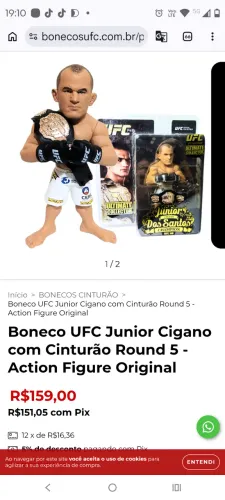 Boneco UFC Junior Cigano com Cinturão Round 5 - Action Figure Original
