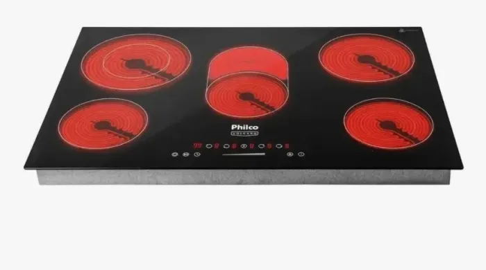 Cooktop Elétrico Philco Pct55vc Vitrocerâmico 8400w Cor Preto 220v