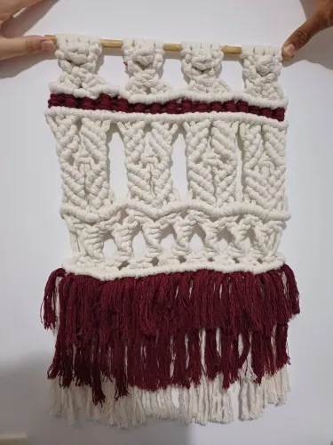 Decoração de macrame artesanal