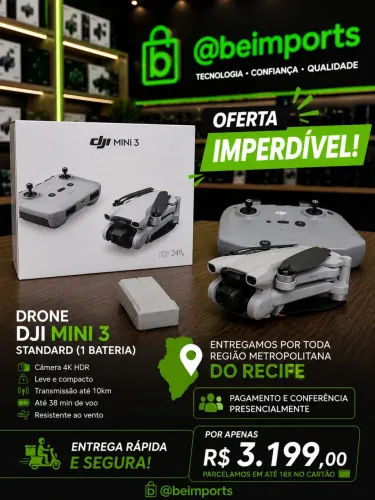 Drone Dji Mini 3 ( PROMOCIONAL) Em até 18x / PRONTA ENTREGA 