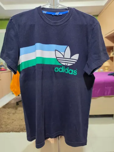 Camiseta adidas 3 stripes azul M