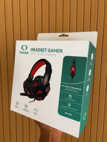 Headset Gamer Onistek 7.1 USB com Microfone | Áudio Imersivo, LED e Controle de Volume