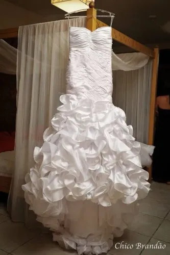 Vestido de Noiva Audifax Branco Sereia Alto Padrão Tam 38