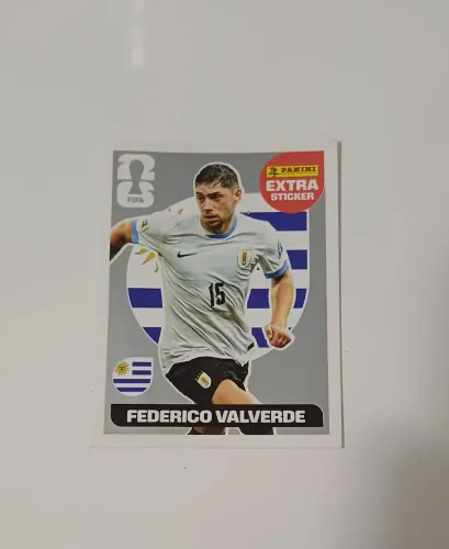 extra sticker panini federico valverde prata