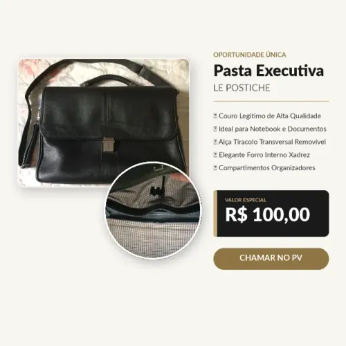 Pasta Couro Legítimo Preta - aceito troca (veja descrição)