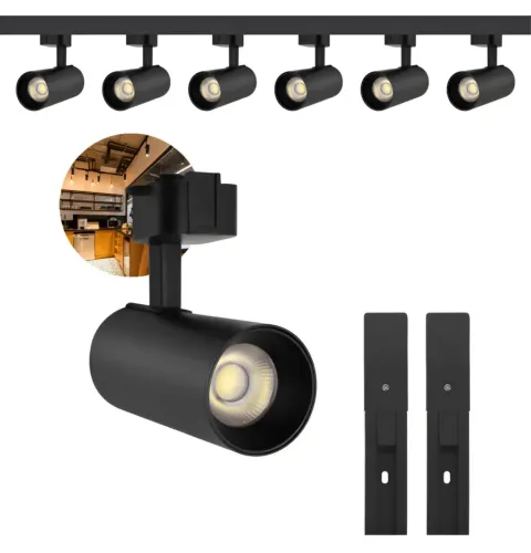 Trilho Eletrificado com 6 Spots 10w - Preto