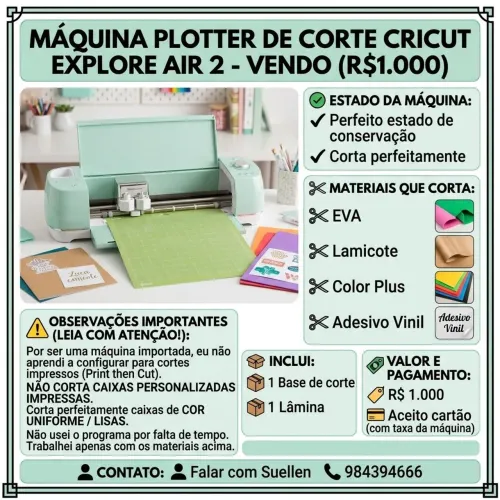 Maquina de plotter de corte cricut