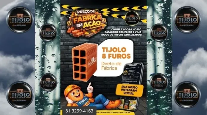 tijolo 8 furos disponível em grande quantidade