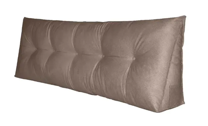 Almofada Cabeceira Casal 188 cm com bolso lateral cor CAPUCCINO