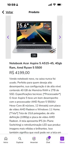 Notebook Acer Aspire 5 