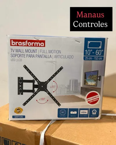 Suporte de Tv Articulado 10 a 60 Polegadas Brasforma + Extensores 