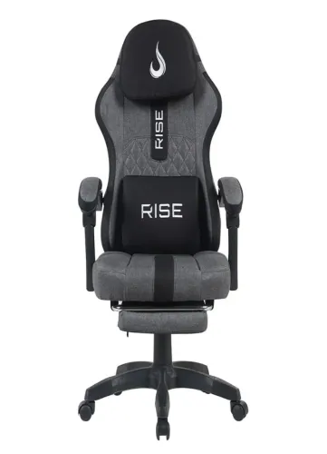 Cadeira Gamer Rise Mode Z11, Ângulo Ajustável, Tecido, Cinza e Preto - RM-CG-Z11-GB