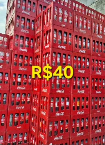 Caixa de coca cola retornável completa com 12 garrafas