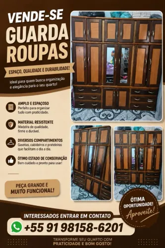 Guarda roupa 6 Portas Madeira