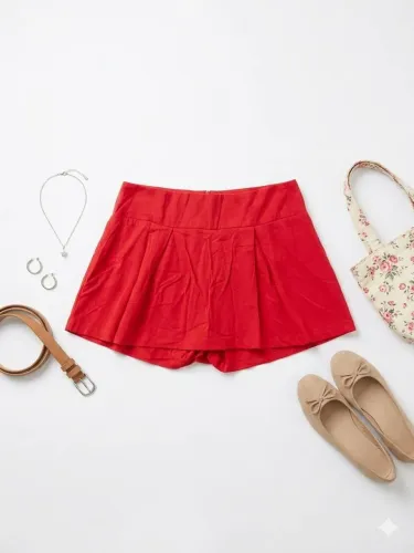 Short saia Cor de Jambo P
