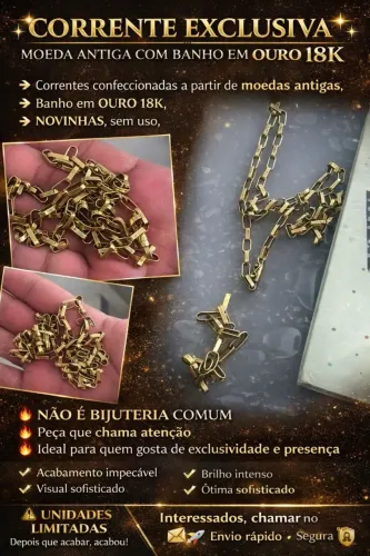 CORRENTE + PULSEIRA DE MOEDA ANTIGA