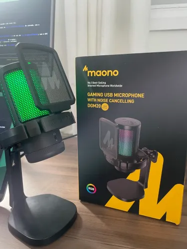 Microfone Gamer Maono DGM20 USB RGB Preto ? Pouco Uso com Caixa