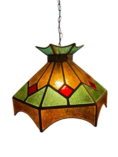 Antigo lustre Vitral