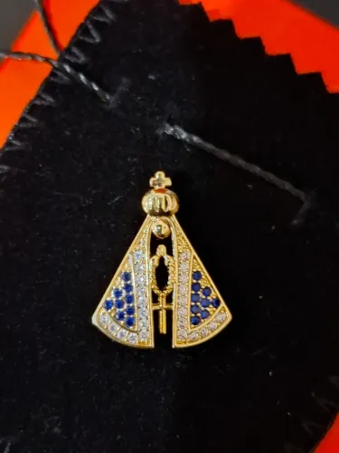 Pingente Nossa Senhora Banhado a Ouro18k zirconia