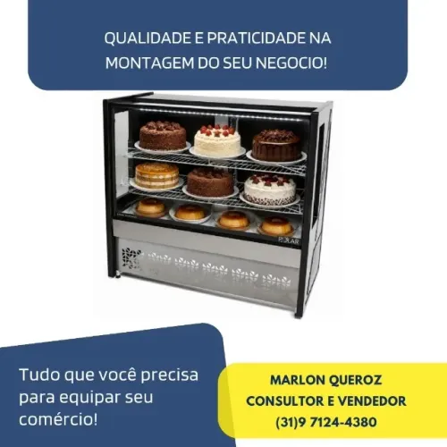 Balcão de Bolos e Tortas 1,25M Polar Novo