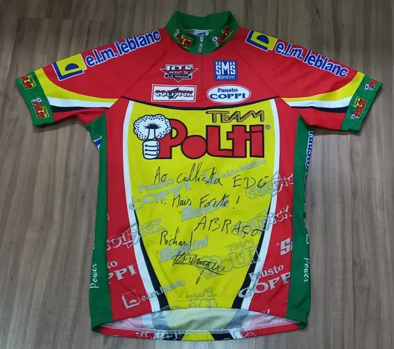 CAMISA DE 1999 OFICIAL E AUTOGRAFADA USADA PELO FAMOSO CICLISTA ITALIANO RICHARD VIRENQUE